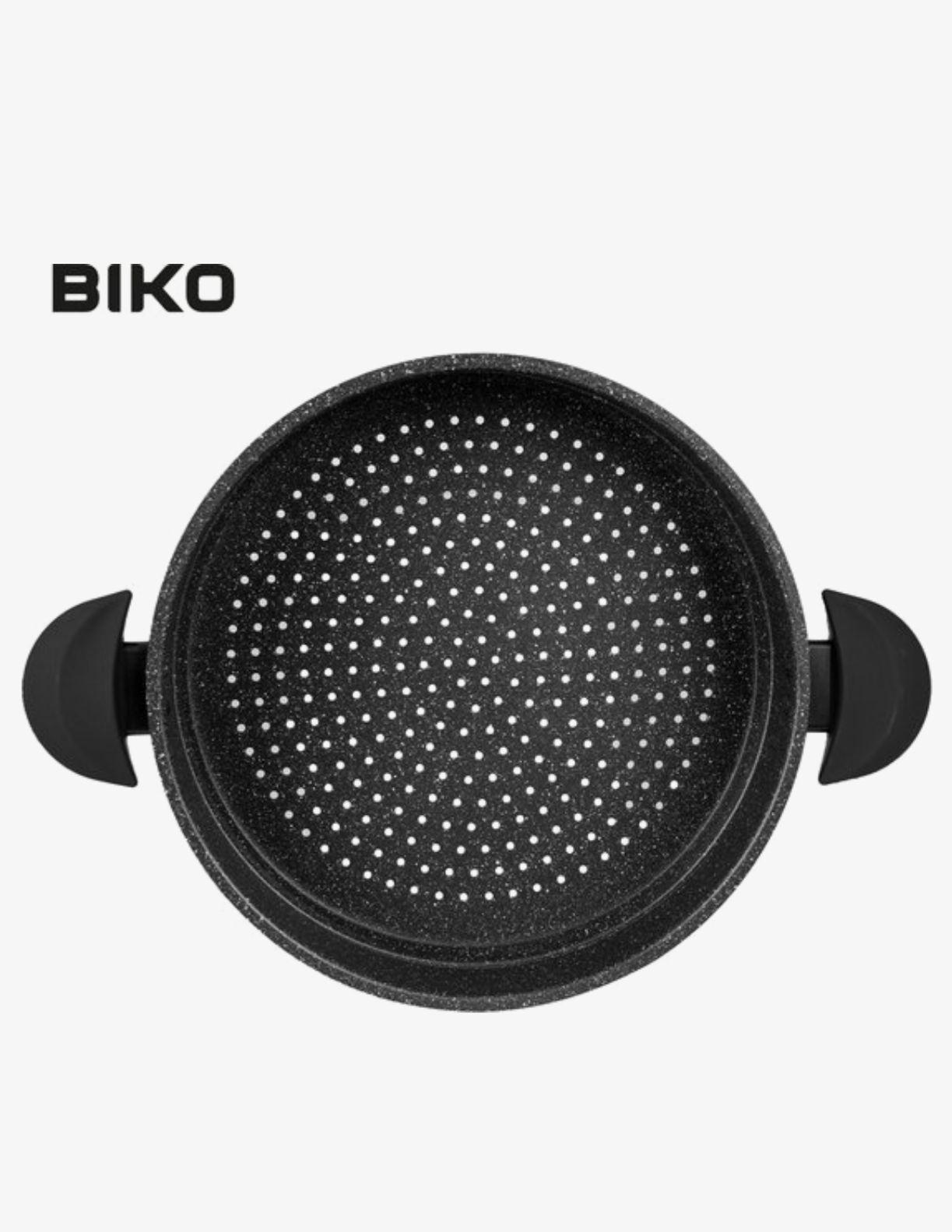 BIKO 12L 3-in-1 Stoompan – Luxe Couscous Pan met Glazen Deksel – Marmeren Coating & Geschikt voor Alle Warmtebronnen