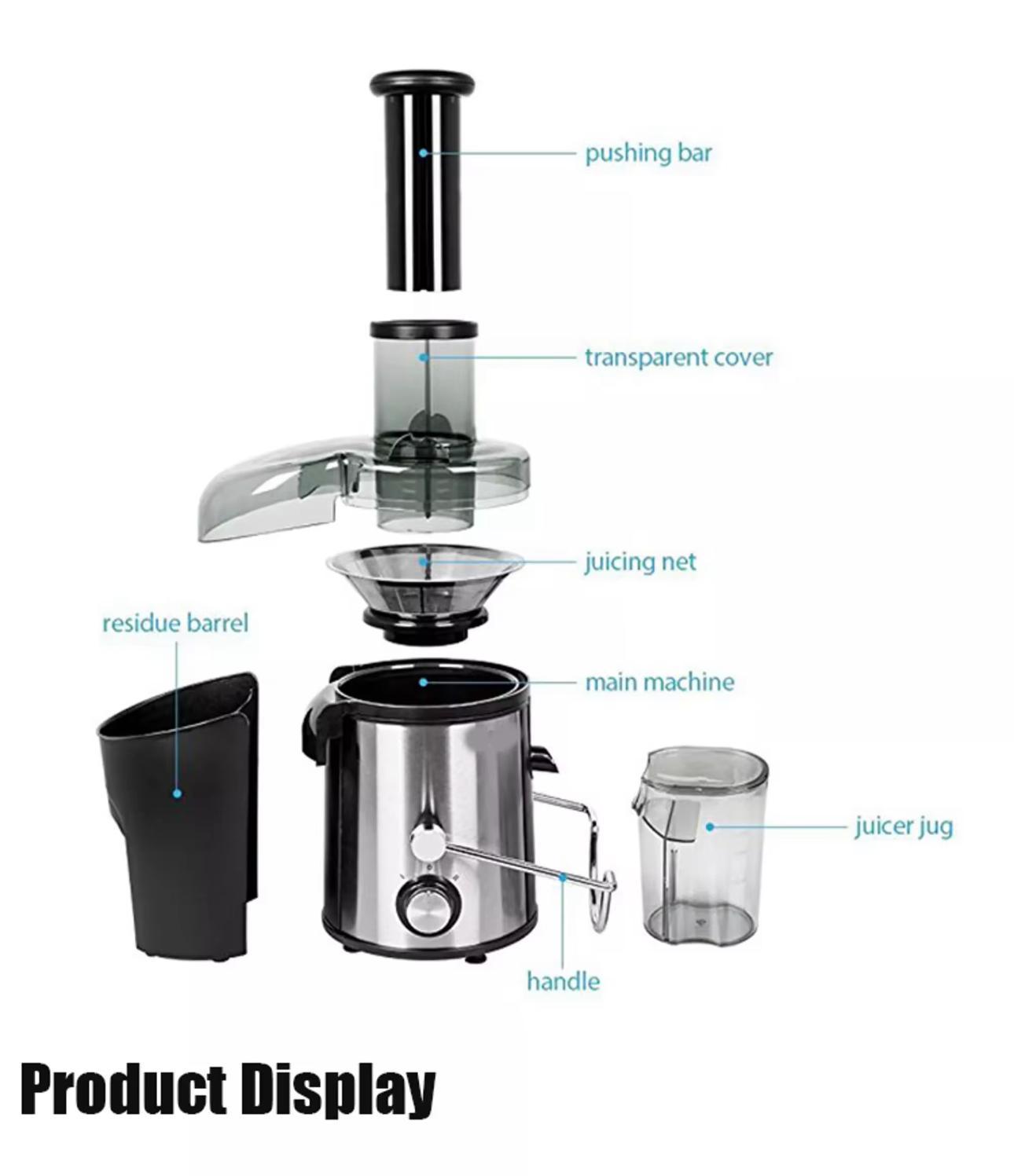 Rosenberg Juicer – 600W Sapcentrifuge met 600ml Kan, Krachtige Versapers voor Fruit en Groenten