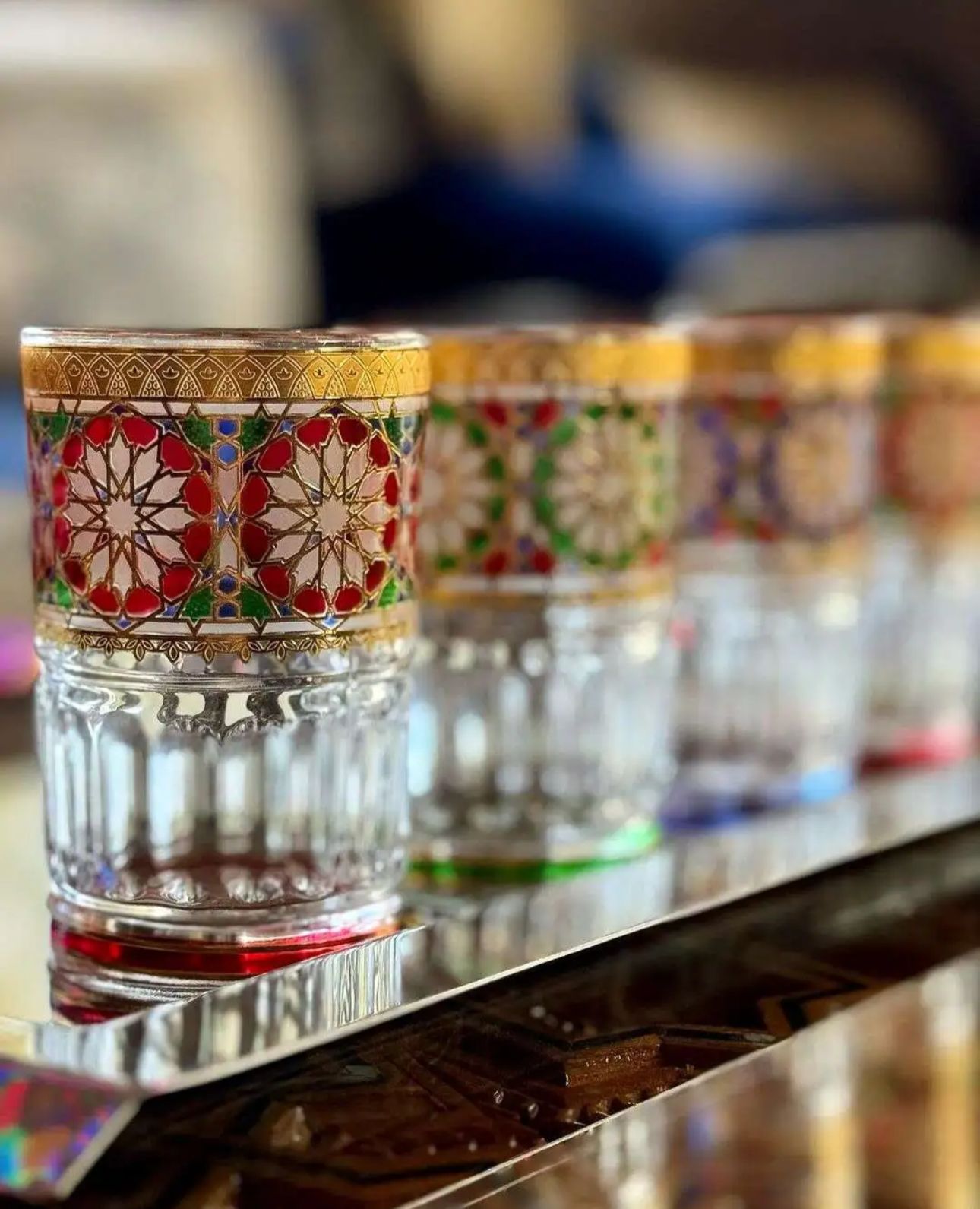 12-Piece Traditional Moroccan Tea Glasses – Zellige Design