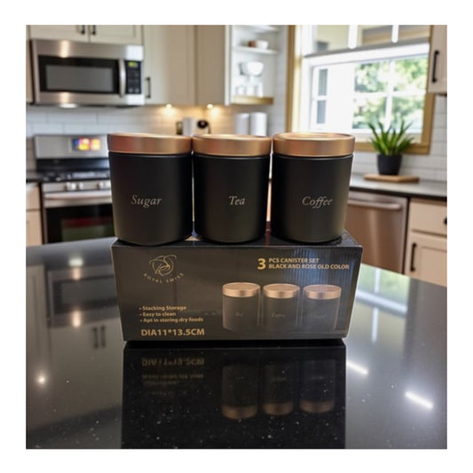 Luxe Voorraadpotten Set – Koffie, Thee & Suiker in Stijl