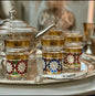 12-Piece Traditional Moroccan Tea Glasses – Zellige Design