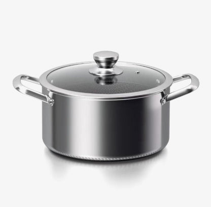 Hexagon Kookpot 28 cm – Roestvrijstaal met Antiaanbaklaag
