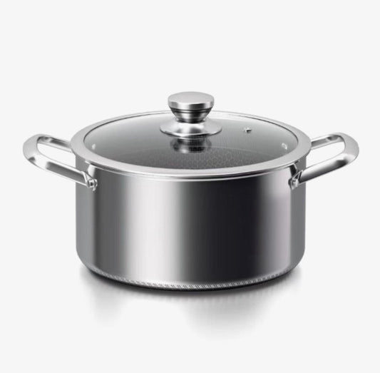 Hexagon Kookpot 28 cm – Roestvrijstaal met Antiaanbaklaag